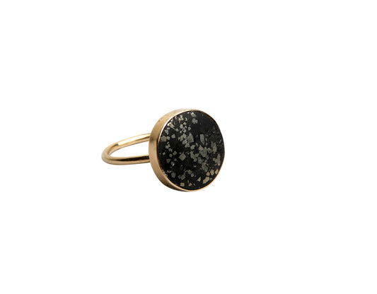 large black and gold cocktail ring