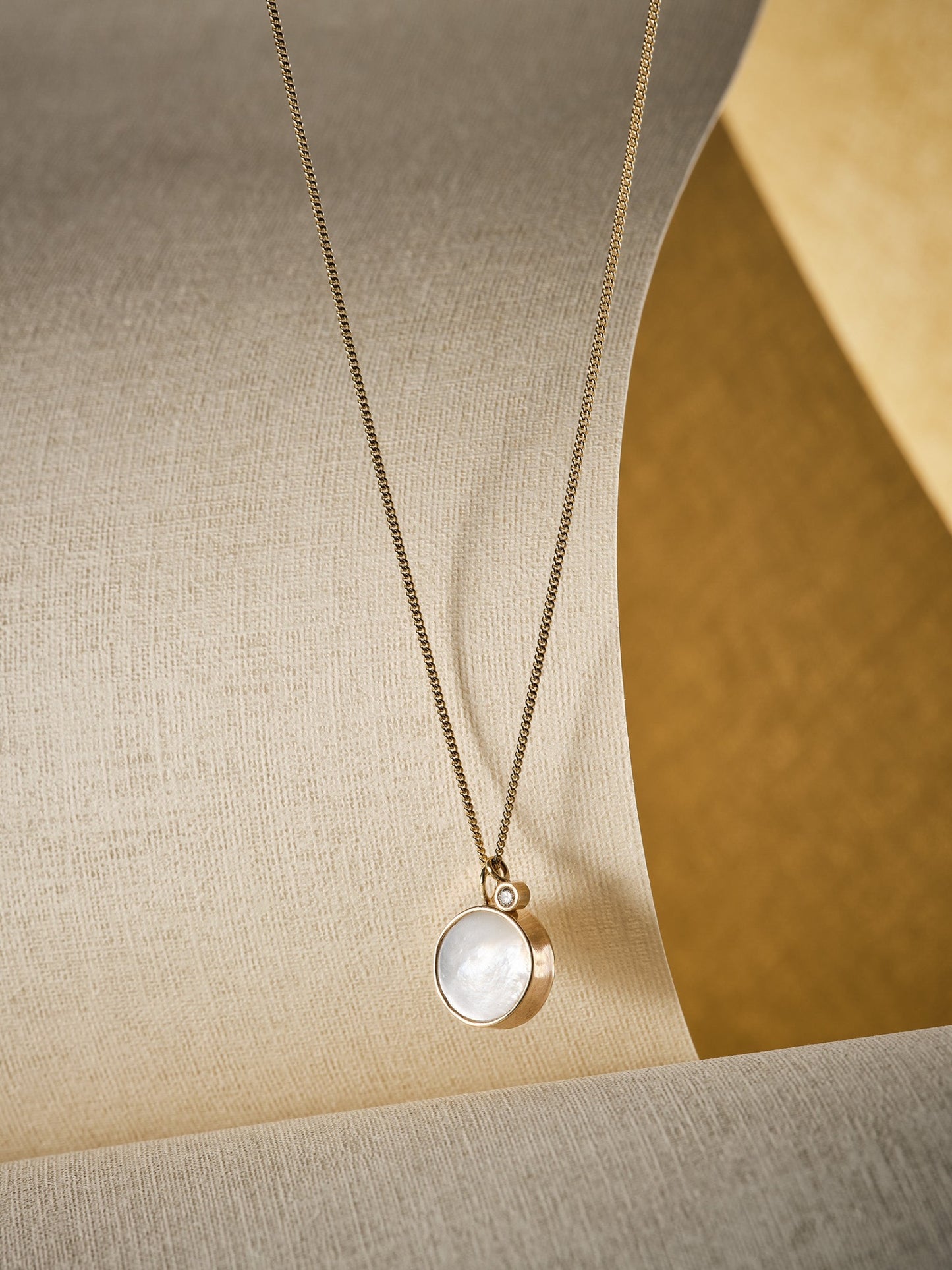 small stellar mother of pearl pendant necklace lifestyle