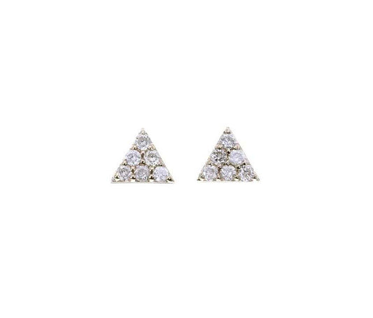 mini pyramid diamond earring studs