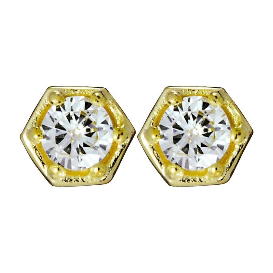 zoe and morgan hexagon diamond stud earrings