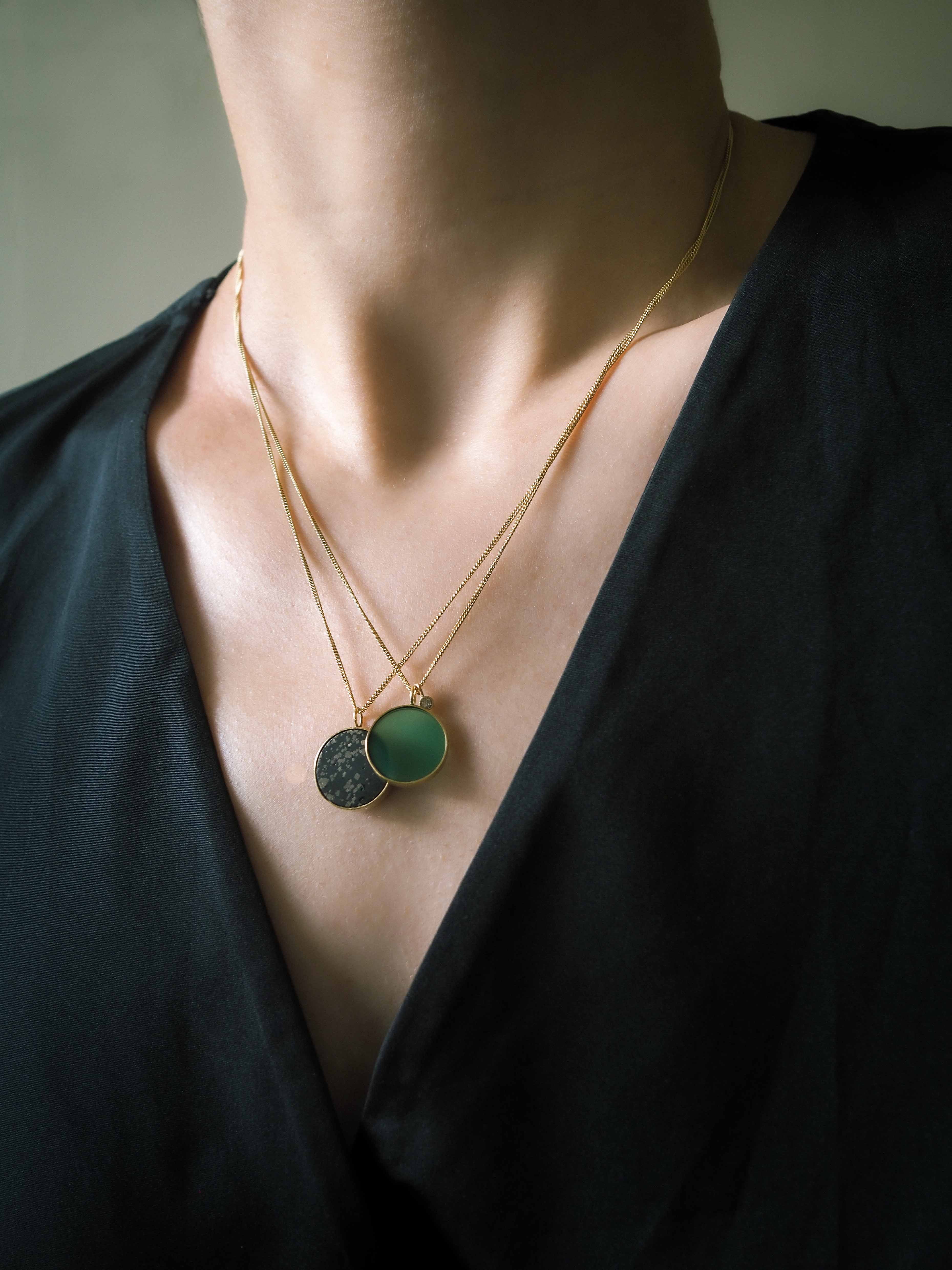 Large green hot sale pendant necklace